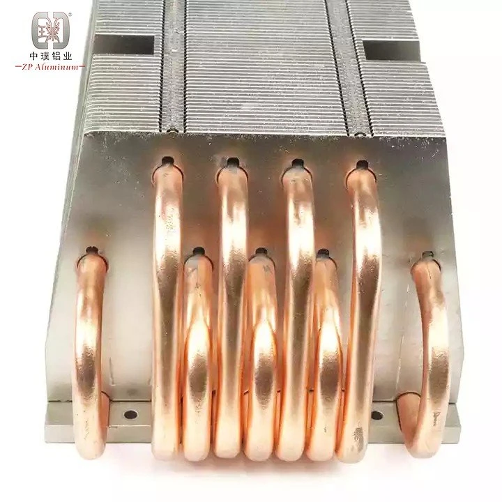 Aluminum stamped fin heatsink detail